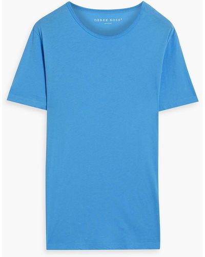 Derek Rose Riley t-shirt aus baumwoll-jersey - Blau
