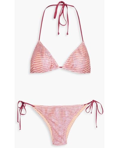 Missoni Neckholder-bikiniaus metallic-häkelstrick - Pink