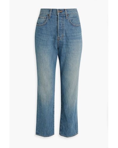 Veronica Beard Blake hoch sitzende jeans mit geradem bein in ausgewaschener optik - Blau