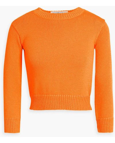 Les Rêveries Cutout Knitted Sweater - Orange