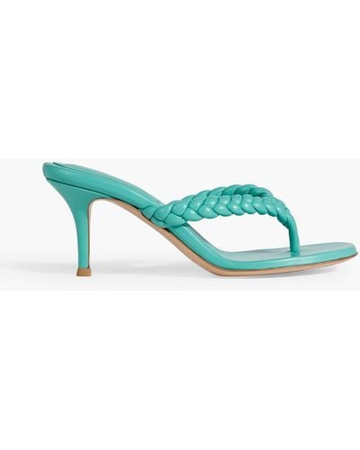 Gianvito Rossi Tropea Braided Leather Sandals - Blue