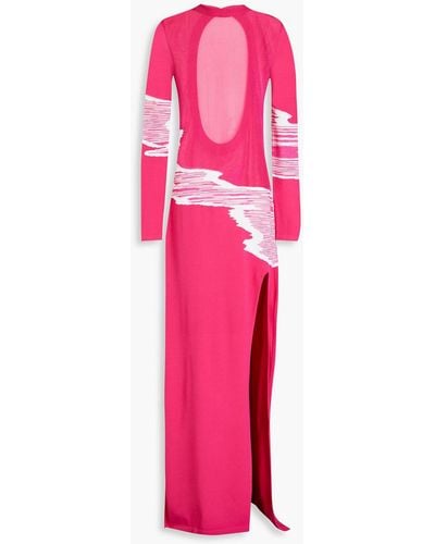 Missoni Robe aus strick in häkeloptik mit cut-outs - Pink