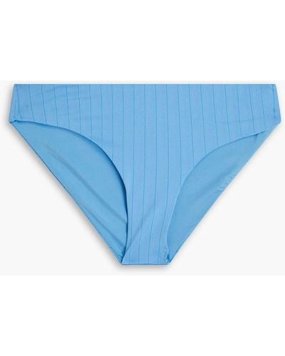 Onia Lily Striped Mid-rise Bikini Briefs - Blue