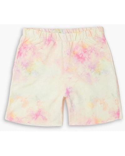Eywasouls Malibu Abigail Frayed Tie-dyed Cotton-jersey Shorts - Pink