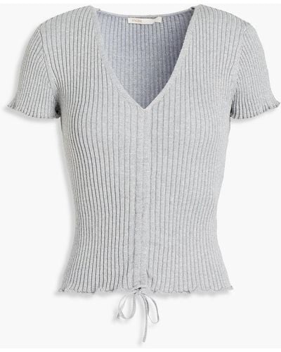 Maje Ribbed-knit Top - Grey