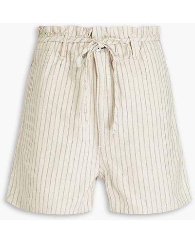 Rag & Bone Striped Cotton, Hemp And Linen Blend Canvas Shorts - White