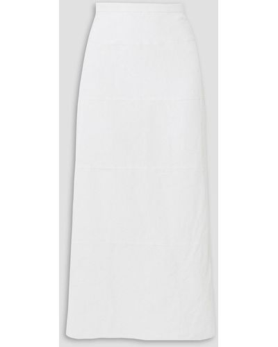 Brock Collection Cotton, Linen And Silk-blend Poplin Midi Skirt - White