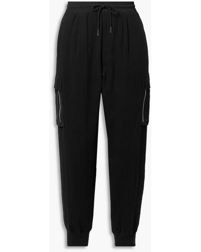ATM Crinkled Cotton Track Trousers - Black