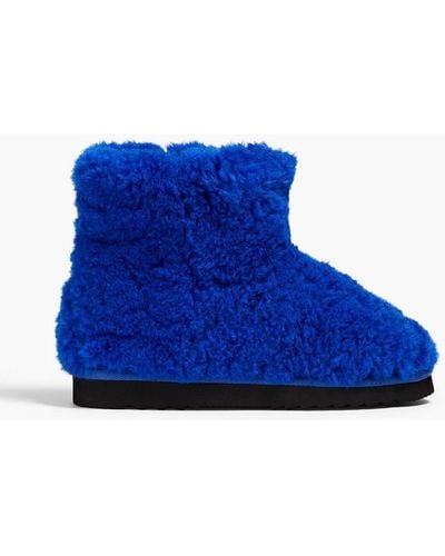 Stand Studio Ryder Faux Fur Ankle Boots - Blue