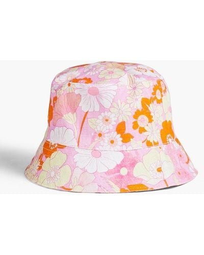 Maje Floral-print Cotton-canvas Bucket Hat - White