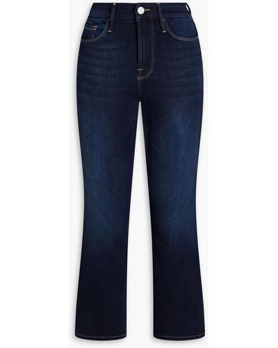 FRAME Le crop mini boot hoch sitzende cropped bootcut-jeans - Blau
