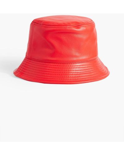 Stand Studio Vida Quilted Faux Leather Bucket Hat - Red
