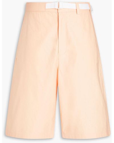 Maison Kitsuné Belted Cotton-twill Shorts - Orange