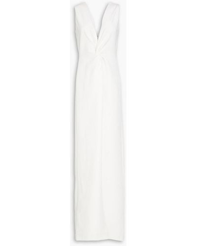 Halston Twisted Stretch-cady Gown - White
