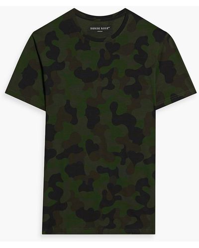 Derek Rose T-shirt aus jersey aus stretch-micromodal® mit camouflage-print - Schwarz