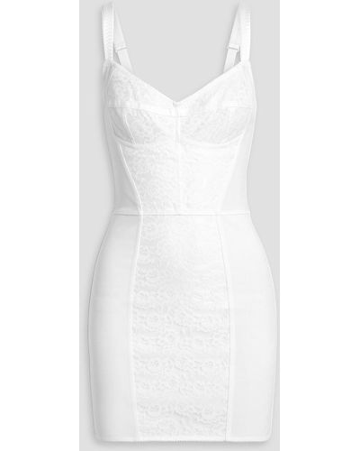 Dolce & Gabbana Lace And Stretch-mesh Mini Dress - White