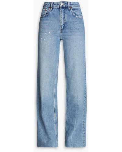 Maje Hoch sitzende jeans mit geradem bein in distressed-optik - Blau