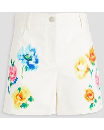 Boutique Moschino Floral-print Denim Shorts - Metallic