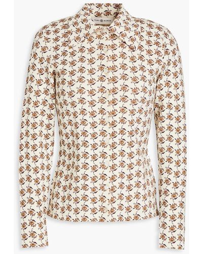 Tory Burch Dandelion hemd aus einer baumwollmischung mit floralem print - Weiß