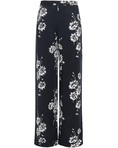 McQ Floral-print Twill Wide-leg Pants - Black