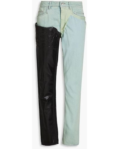 Rick Owens Coated Mid-rise Slim-leg Jeans - Green