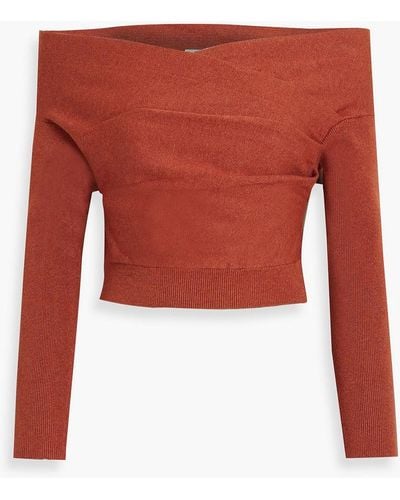 Michelle Mason Schulterfreies cropped oberteil aus stretch-strick - Rot