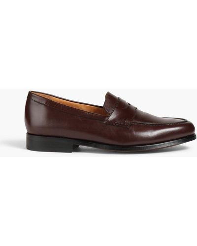 Officine Generale Parker Leather Penny Loafers - Brown