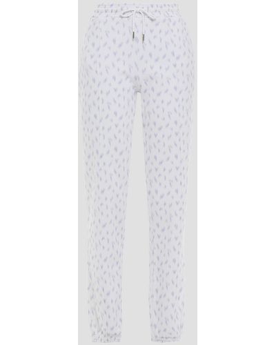 NINETY PERCENT Printed French Cotton-terry Track Pants - White