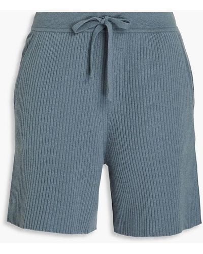 LAPOINTE Gerippte shorts aus kaschmir - Blau