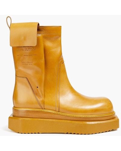 Rick Owens Fogpocket Cyclops Leather Boots - Yellow