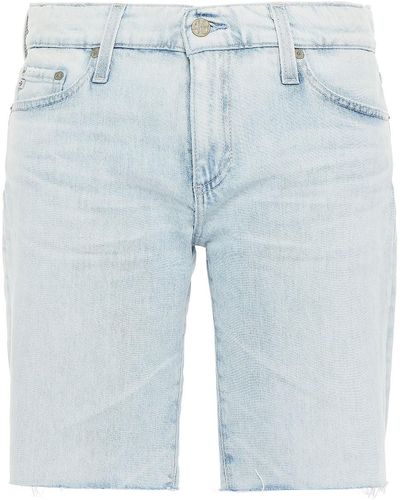 AG Jeans Faded Denim Shorts - Blue