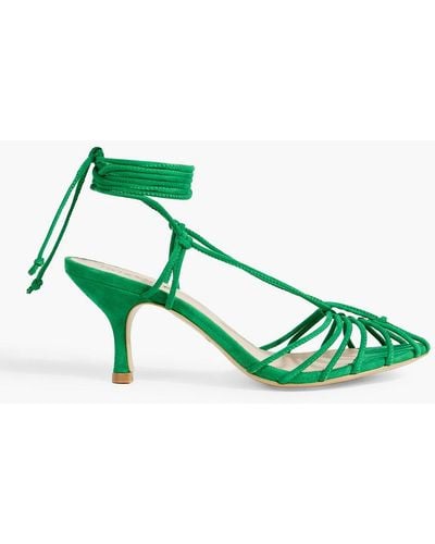 Iris & Ink Farah sandalen aus veloursleder - Grün