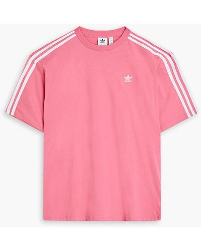 adidas Originals T-shirt aus baumwoll-jersey mit streifen - Pink