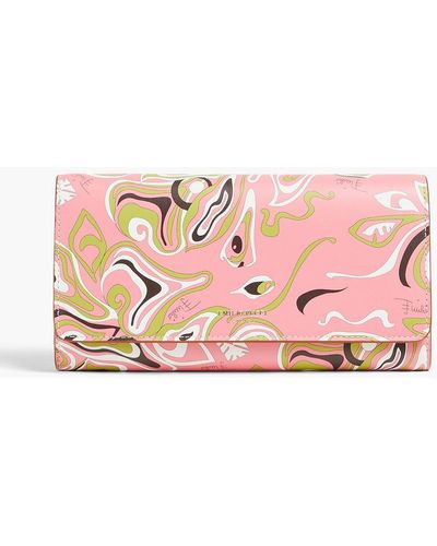 Emilio Pucci Printed Leather Wallet - Pink