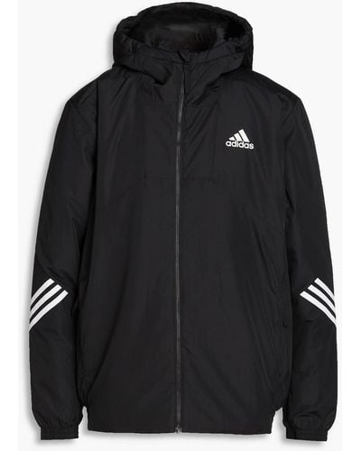 adidas Originals Striped Shell Hooded Jacket - Black