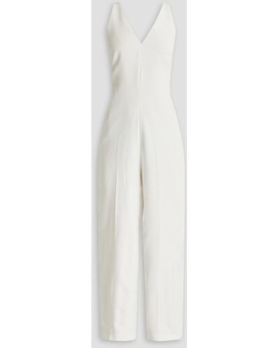 Halston Julianna Bow-embellished Cutout Crepe Jumpsuit - White