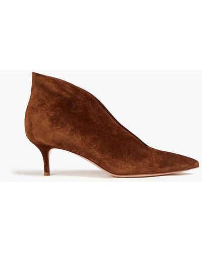 Gianvito Rossi Vania 55 Suede Ankle Boots - Brown