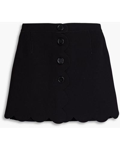 RED Valentino Skirt-effect Cady Shorts - Black