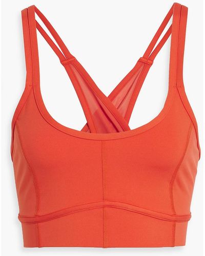 Le Ore Mesh-paneled Stretch Sports Bra - Red