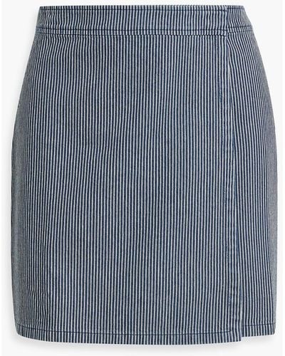 ATM Striped Cotton-jacquard Mini Skirt - Blue