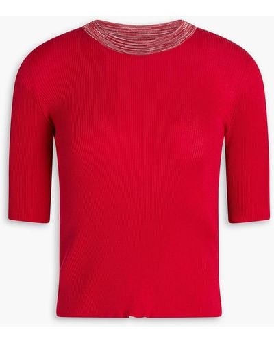 Missoni Ribbed Silk Top - Red