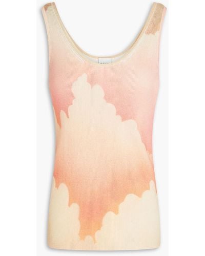 Paul Smith Printed Ribbed Cotton Tank - Pink