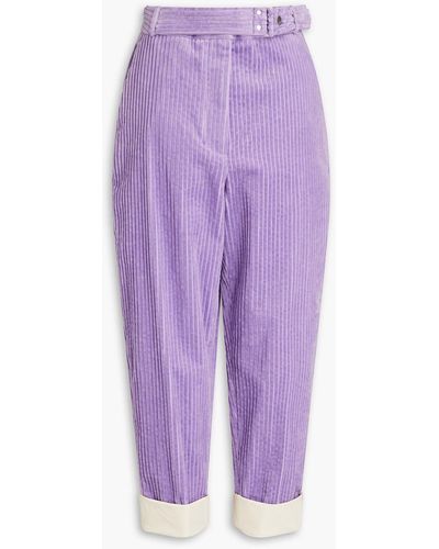 3.1 Phillip Lim Cropped Cotton-corduroy Tapered Pants - Purple