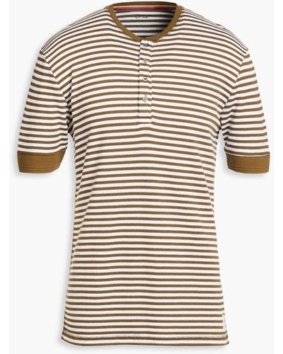 Paul Smith Striped Cotton And Modal-blend Henley T-shirt - White
