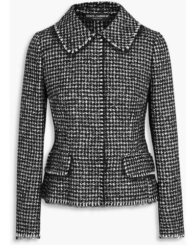 Dolce & Gabbana Houndstooth Tweed Jacket - Black