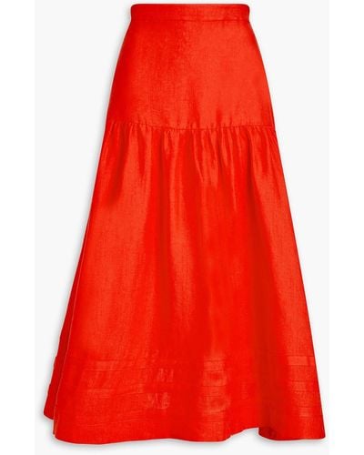 Casa Raki Carmen Midi Skirt - Red