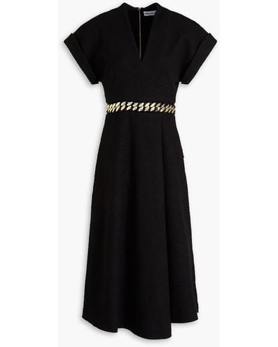 Rebecca Vallance Carine Chain-embellished Tweed Midi Dress - Black