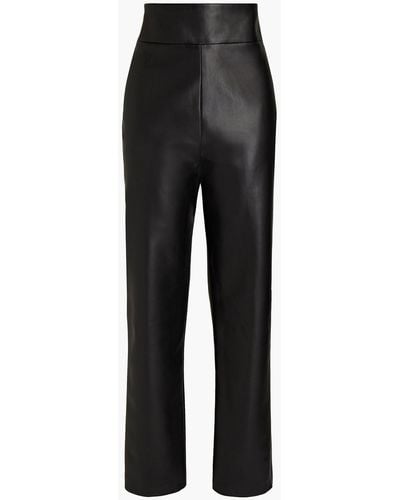 Huishan Zhang Faux Leather Straight-leg Trousers - Black
