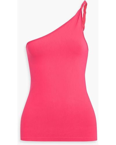 Helmut Lang One-shoulder Twisted Jersey Top - Pink