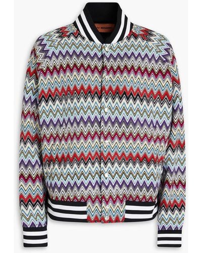 Missoni Cotton-jacquard Bomber Jacket - Red